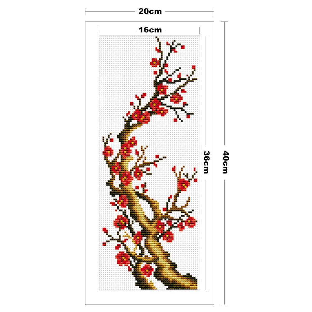 Plum - 11CT Stamped Cross Stitch 20*40CM