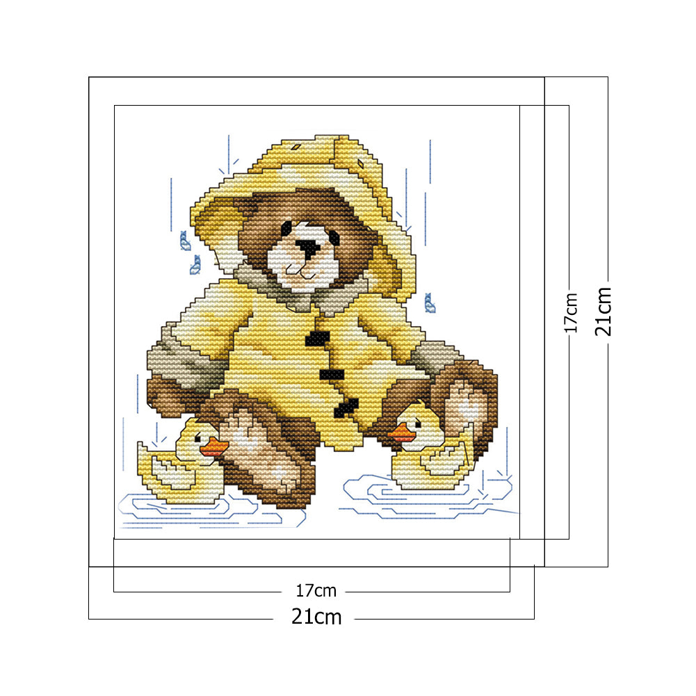 Bear- 14CT Stamped Cross Stitch 21*21CM