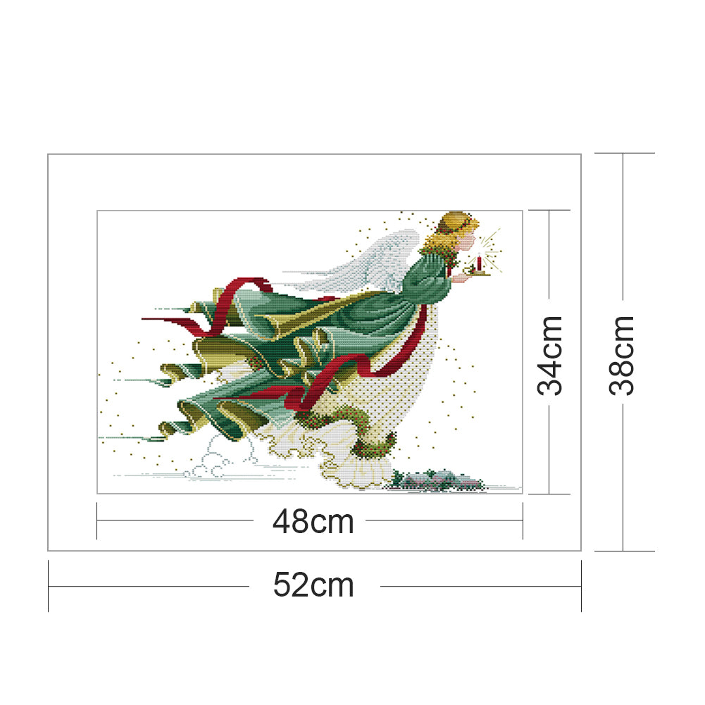 Light Angel - 14CT Stamped Cross Stitch 52x 38CM