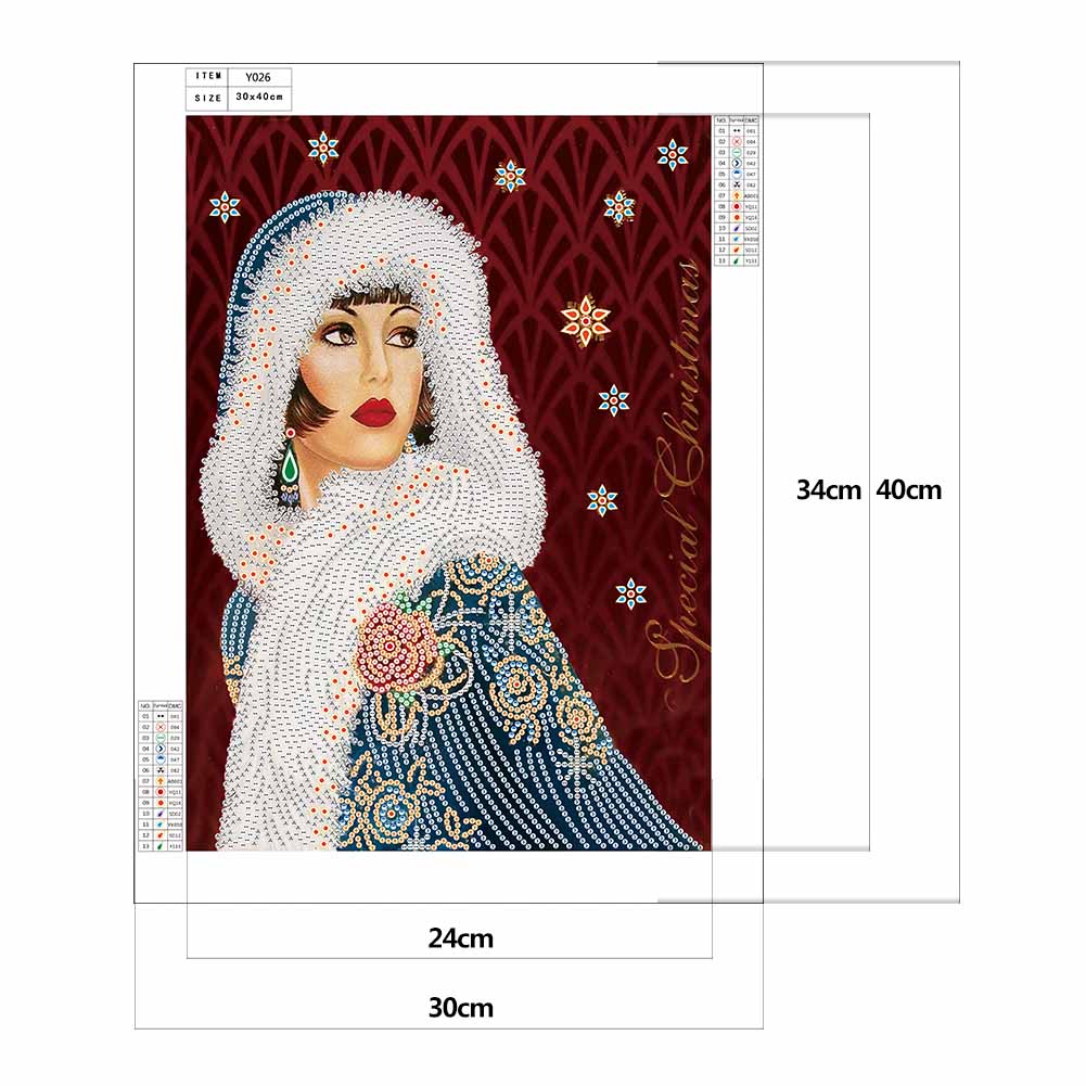 Women - Special Shaped Drill Diamond Paintng 30*40CM