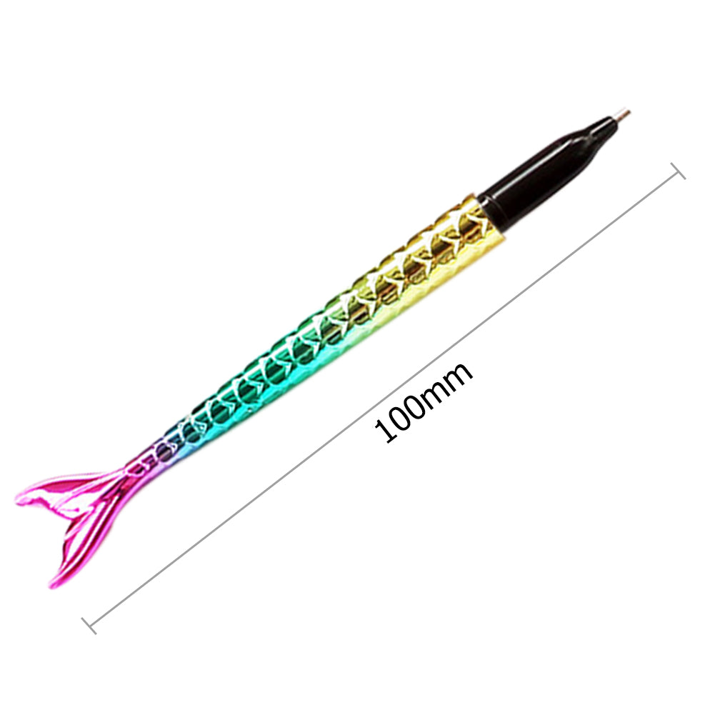 Point Drill Pen Diamond Painting DIY Fish Tail Rhinestone Craft Tool (Red)