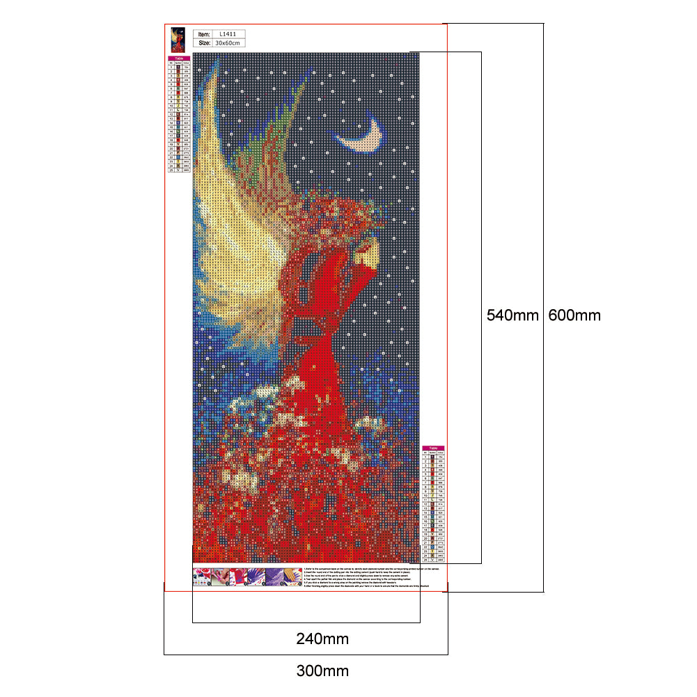 Abstract Angel - Full Round Drill Diamond Painting 30*60CM