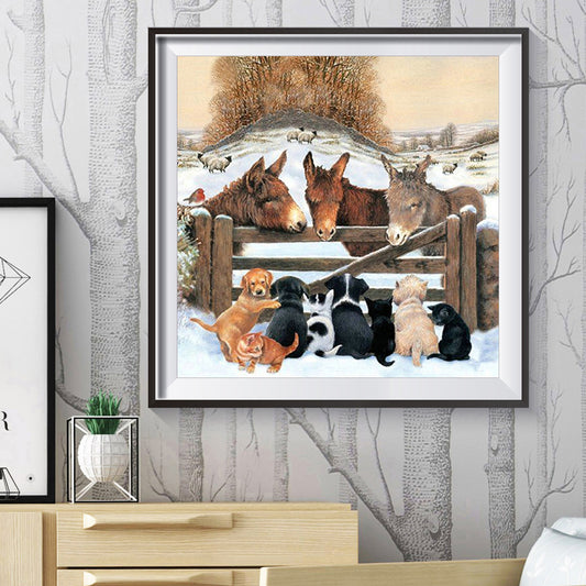 Donkey - Full Round Drill Diamond Painting 40*40CM