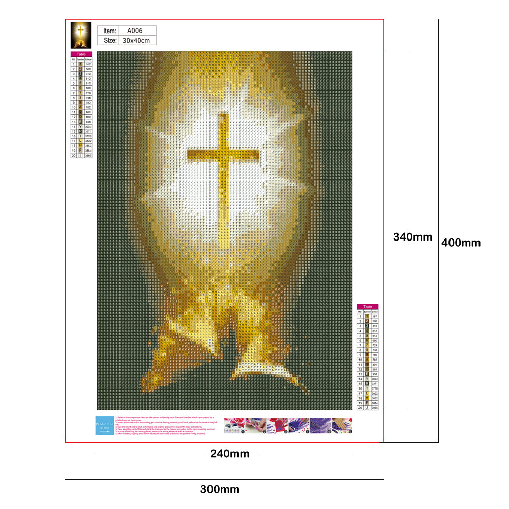 Cross - Full Round Drill Diamond Painting 30*40CM