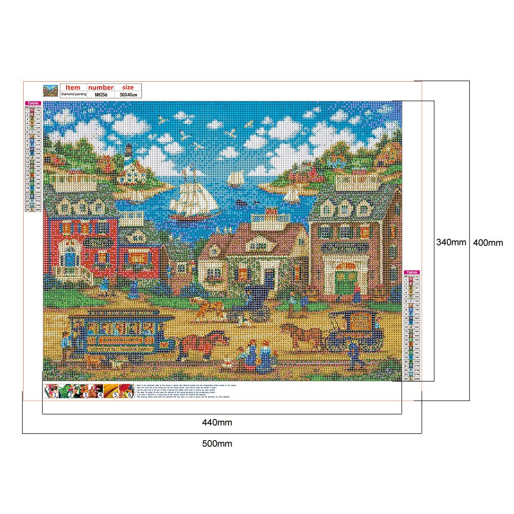 House Street - Full Round Drill Diamond Painting 50*40CM