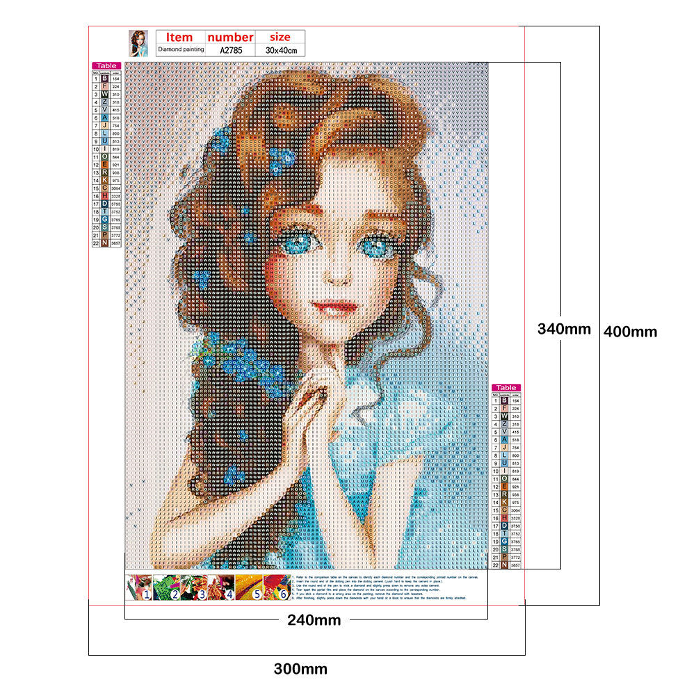 Flower Girl - Full Round Drill Diamond Painting 30*40CM
