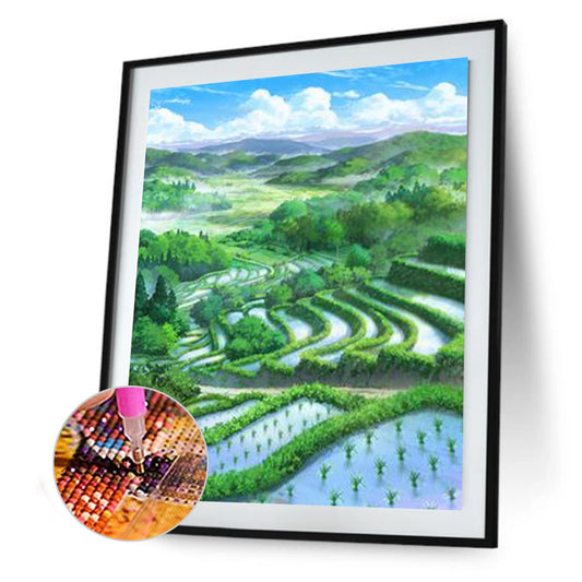 Terraces Landscape - Full Round Drill Diamond Painting 30*40CM