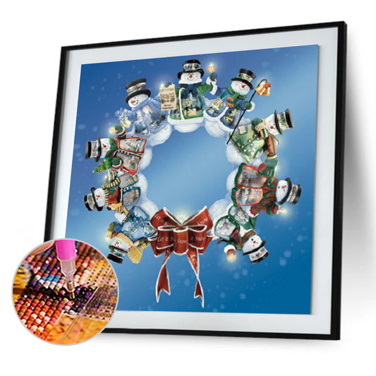 Winter Snowman - Full Round Drill Diamond Painting 50*50CM