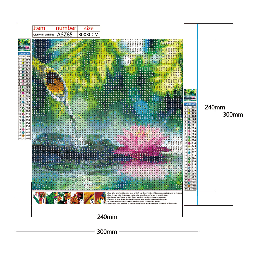 Lotus - Full Round Drill Diamond Painting 30*30CM