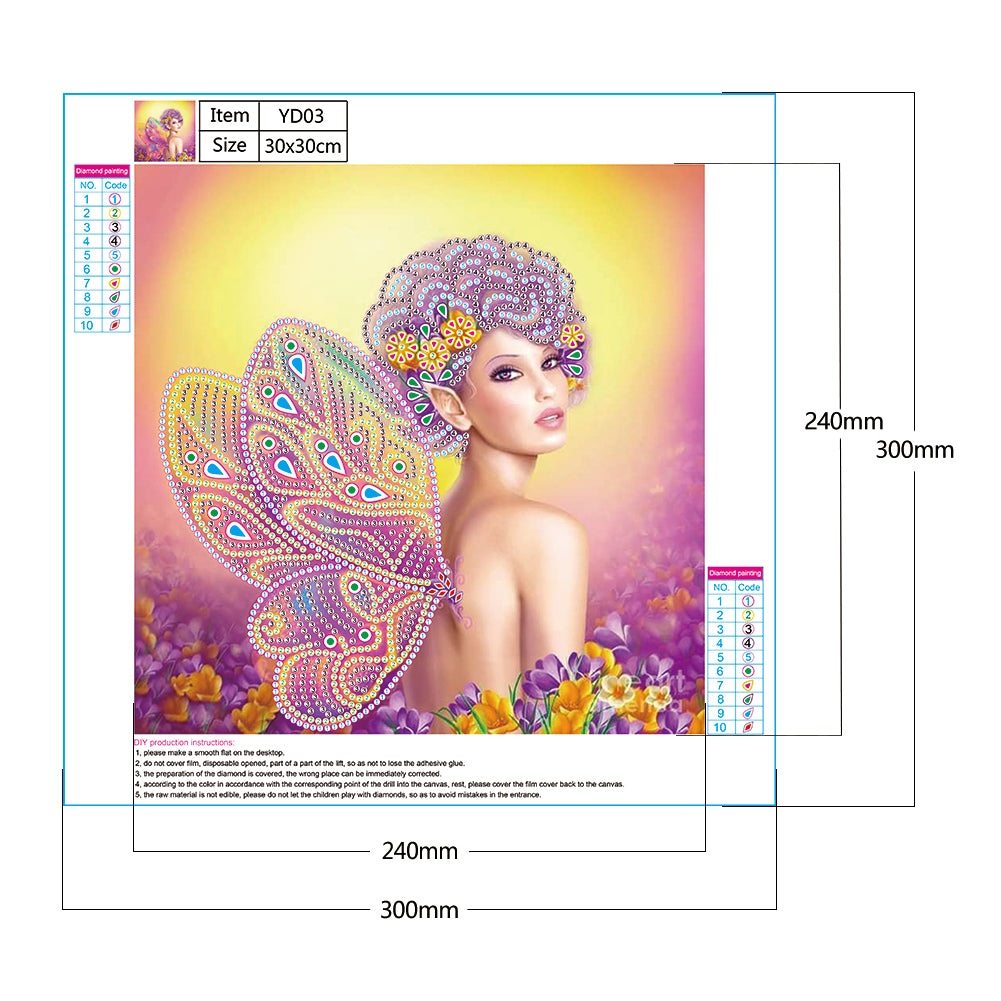 Girl - Special Shaped Drill Diamond Paiting 30*30CM
