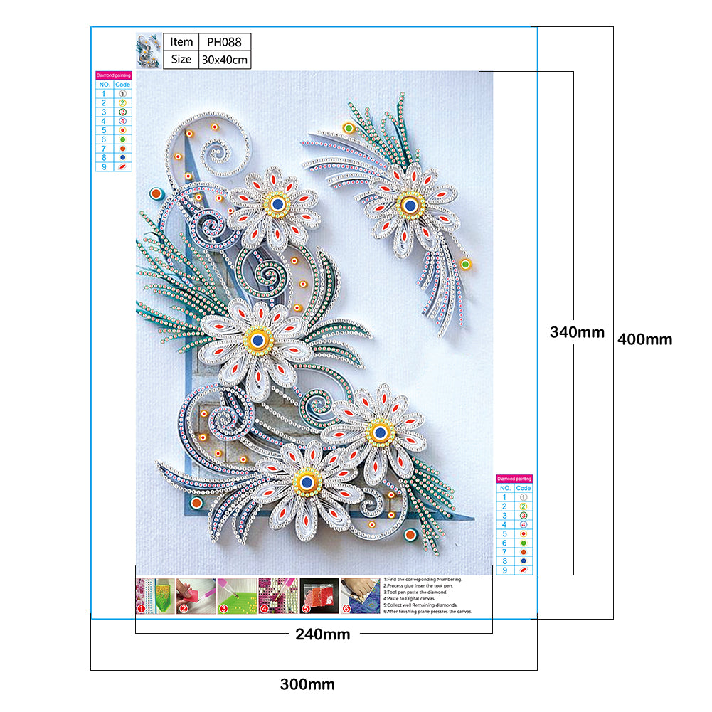 Flowers - Special Shaped Drill Diamond Paiting 30*40CM