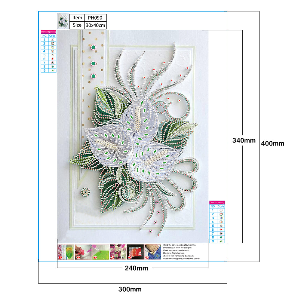 Flowers - Special Shaped Drill Diamond Paiting 30*40CM