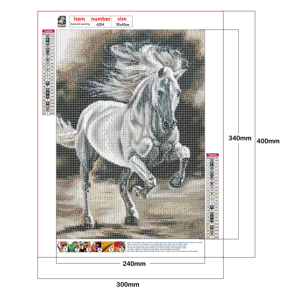 Running Horse - Full Round Drill Diamond Painting 30*40CM