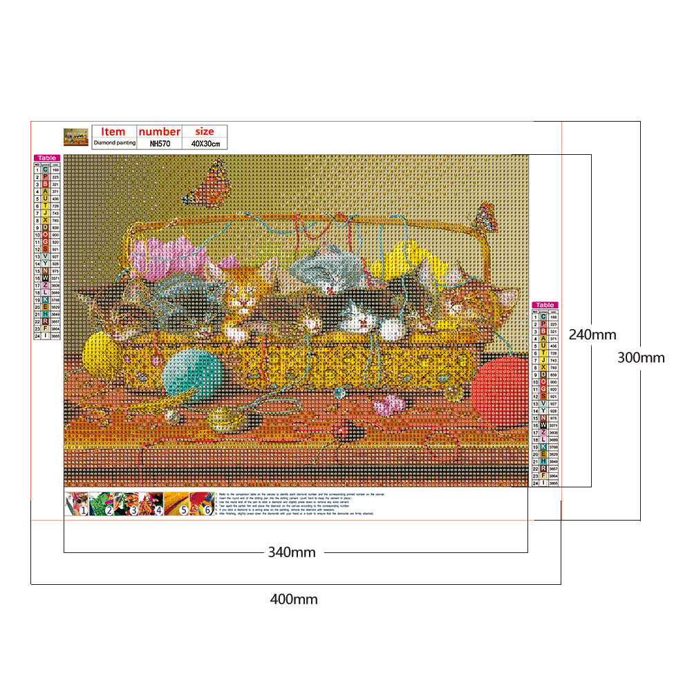 Furball Cat - Full Round Drill Diamond Painting 40*30CM
