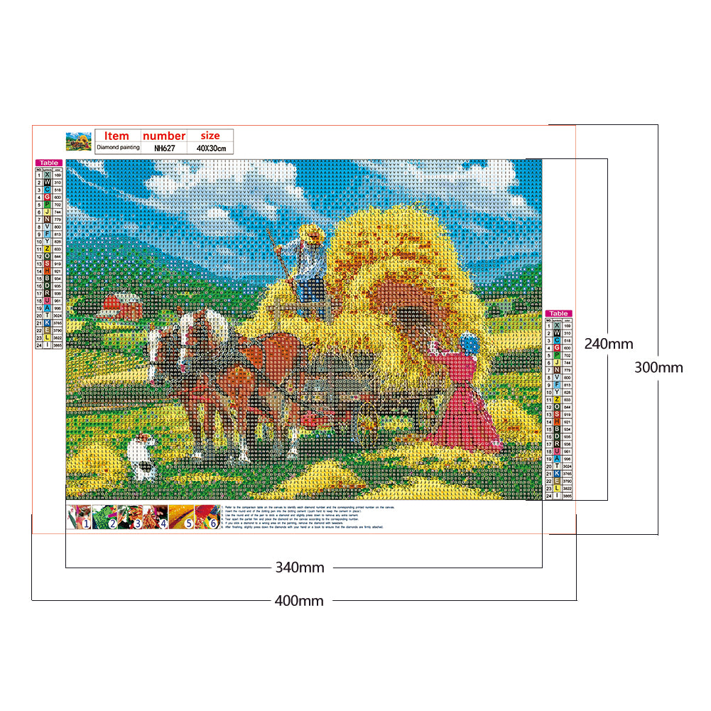 Village Car - Full Round Drill Diamond Painting 40*30CM