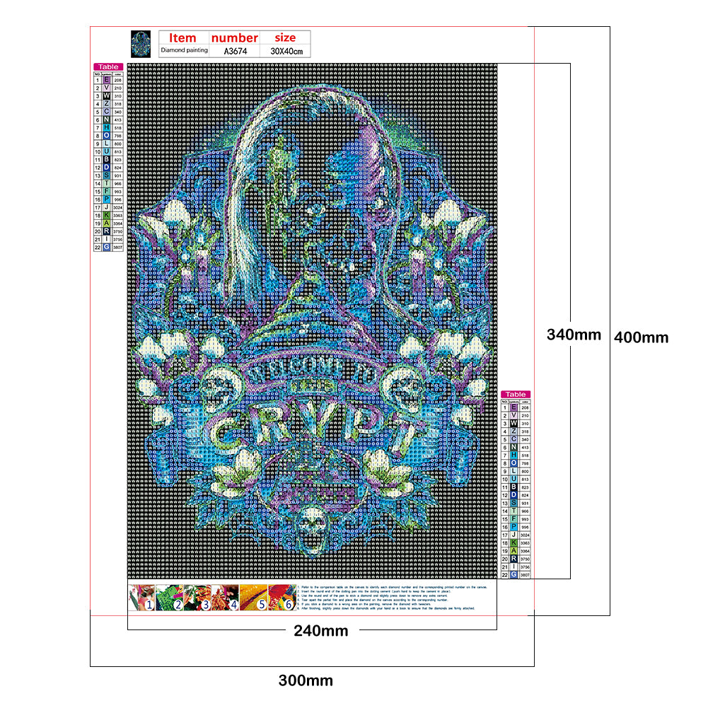 Horror Figure - Full Round Drill Diamond Painting 30*40CM