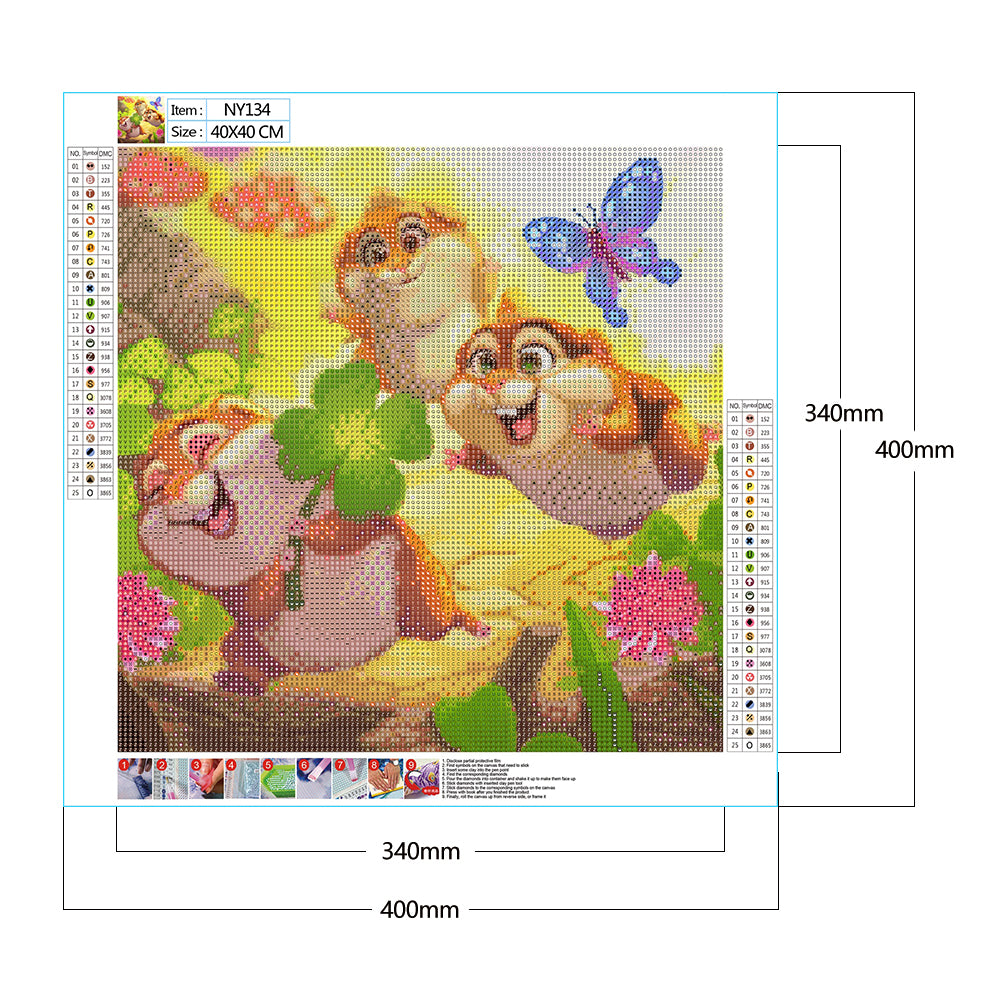Squirrel - Full Round Drill Diamond Painting 40*40CM