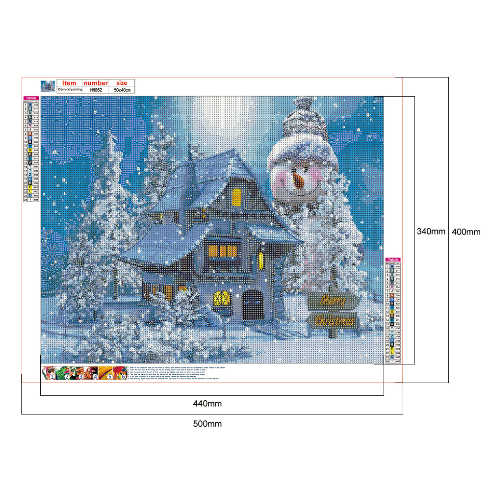 Snow House - Full Round Drill Diamond Painting 50*40CM