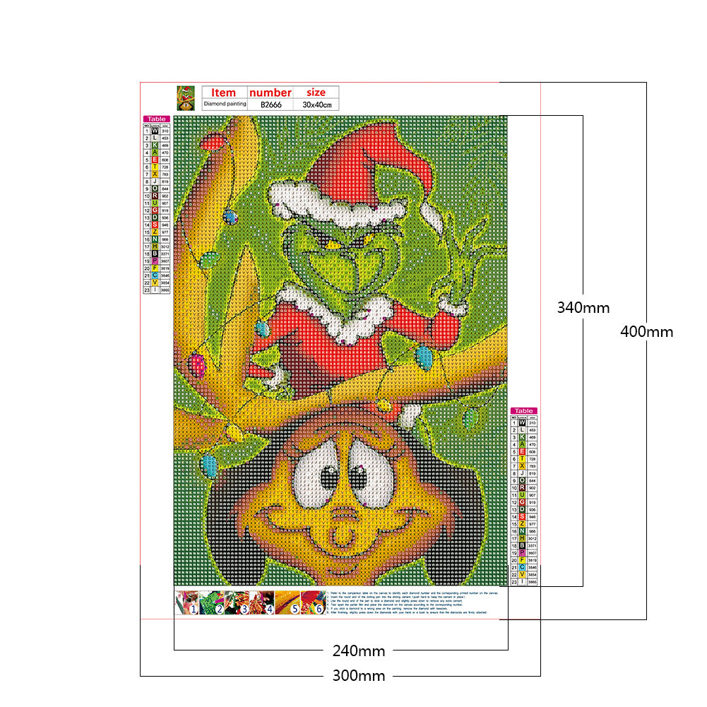 Grinch Monster - Full Round Drill Diamond Painting 30*40CM
