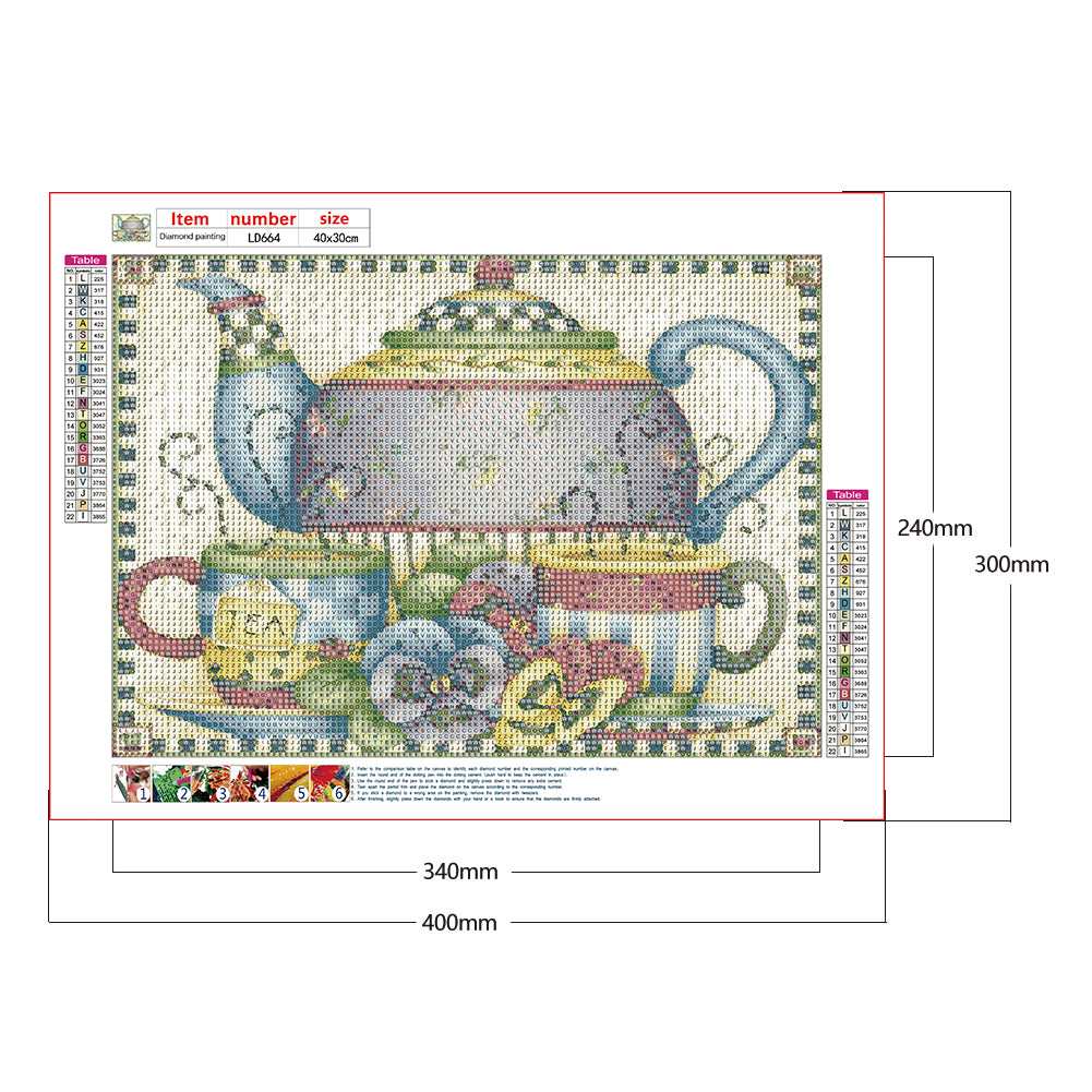 Teapot - Full Round Drill Diamond Painting 40*30CM
