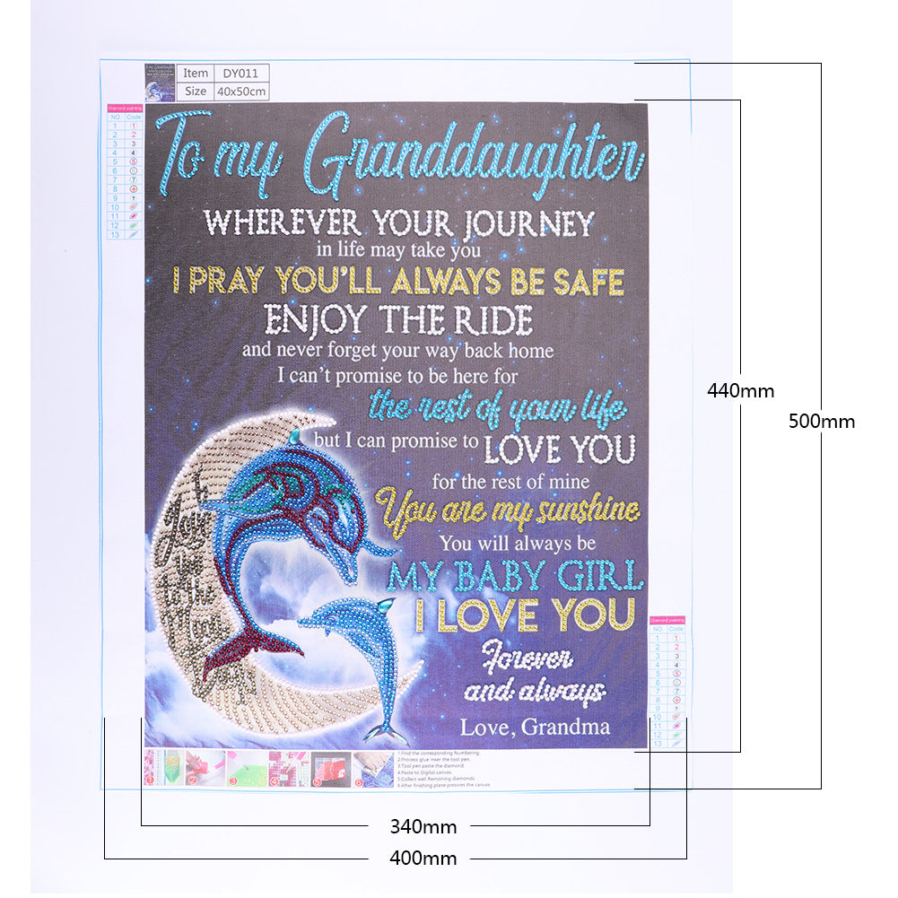 English Letter - Special Shaped Drill Diamond Painting 40*50CM