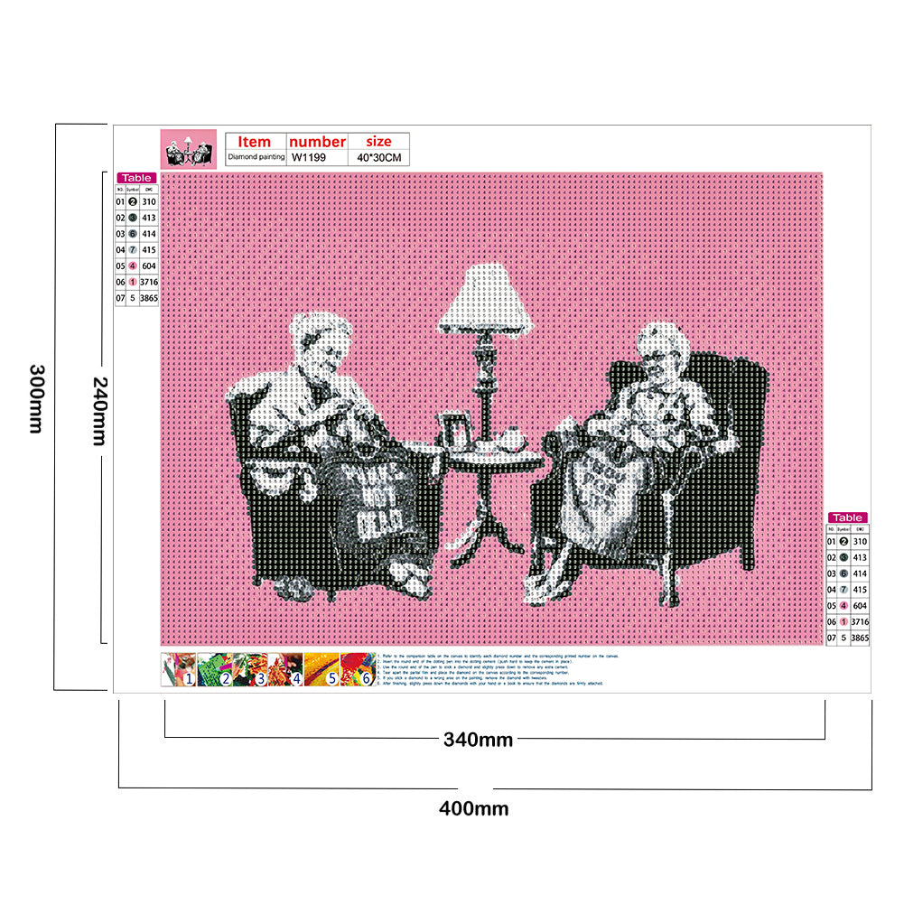 Dynamic Characters - Full Round Drill Diamond Painting 40*30CM
