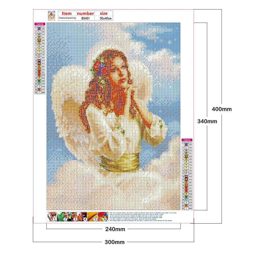 Angel - Full Round Drill Diamond Painting 30*40CM