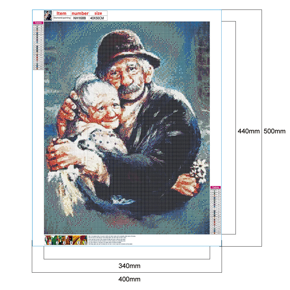 Old Couple - Full Round Drill Diamond Painting 40*50CM