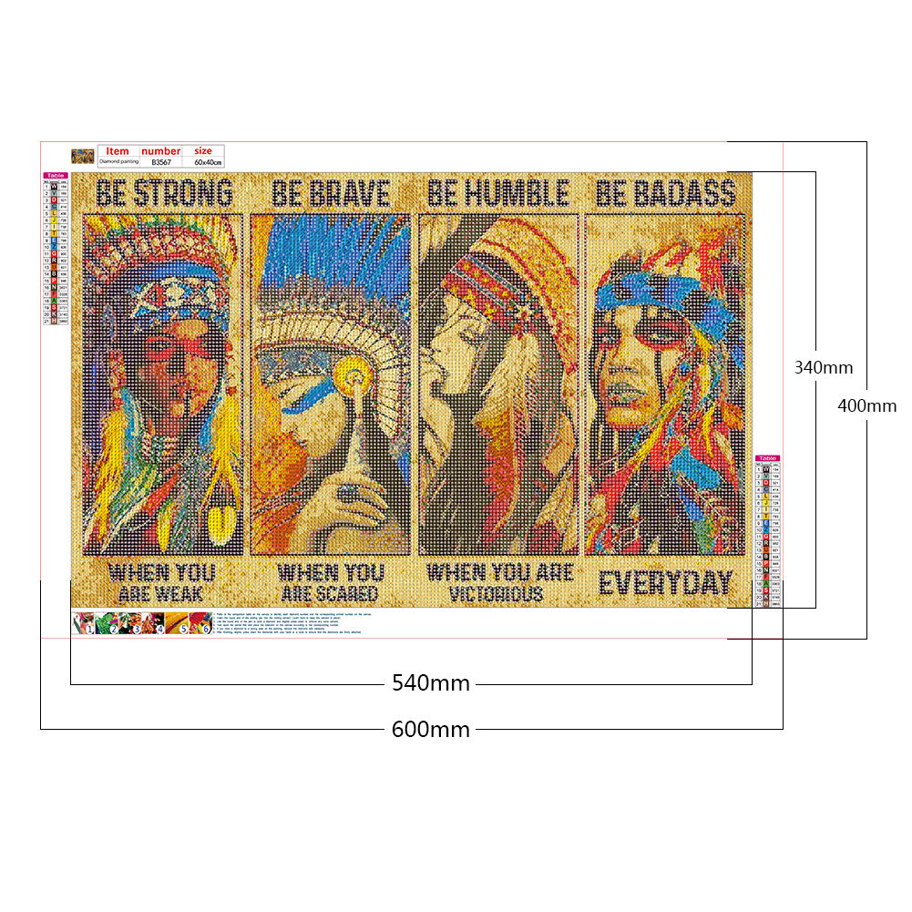 Ethnic Minority Woman Wood Panel Painting - Full Round Drill Diamond Painting 60*40CM