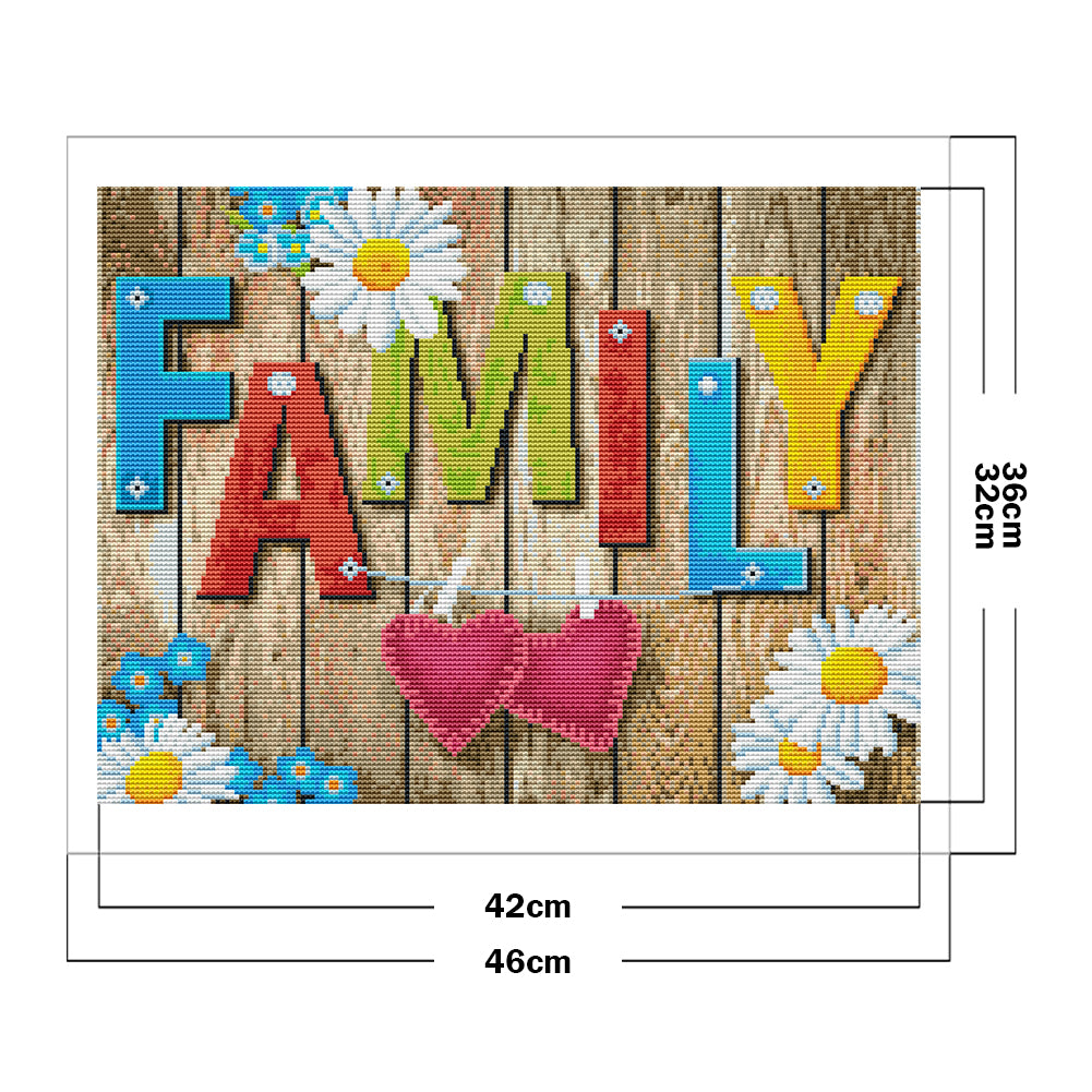 Family - 11CT Stamped Cross Stitch 46*36CM
