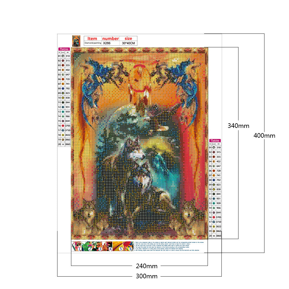 Wolf Pack 30*40CM(Canvas) Full Round Drill Diamond Painting