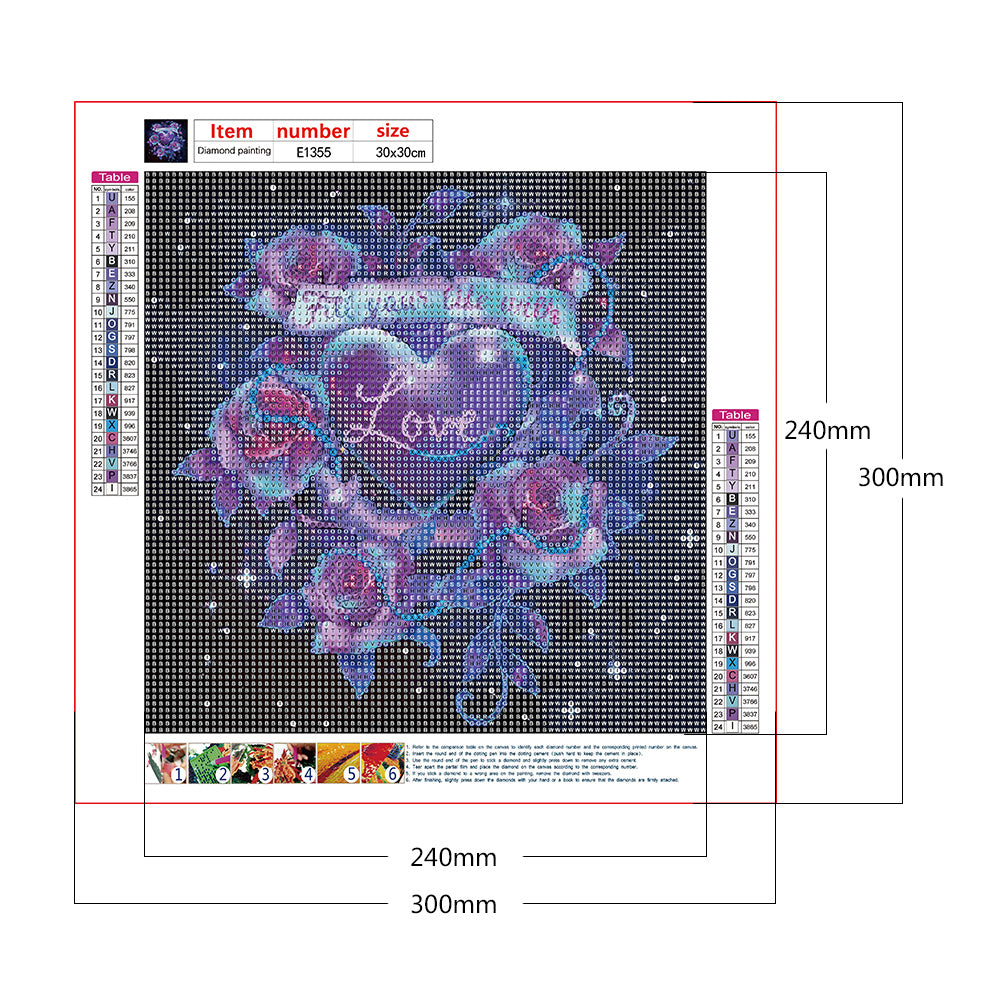 Love 30*30CM(Canvas) Full Round Drill Diamond Painting