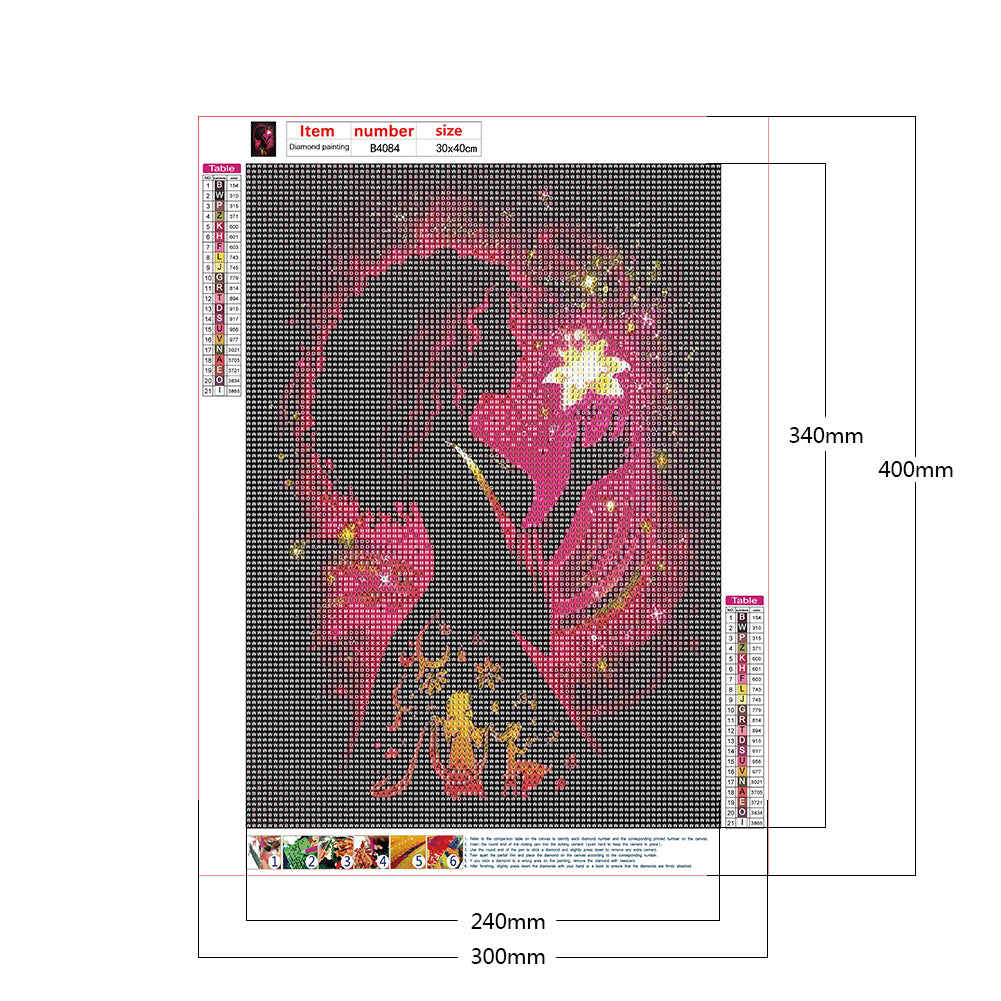 Princess Silhouette 30*40CM(Canvas) Full Round Drill Diamond Painting