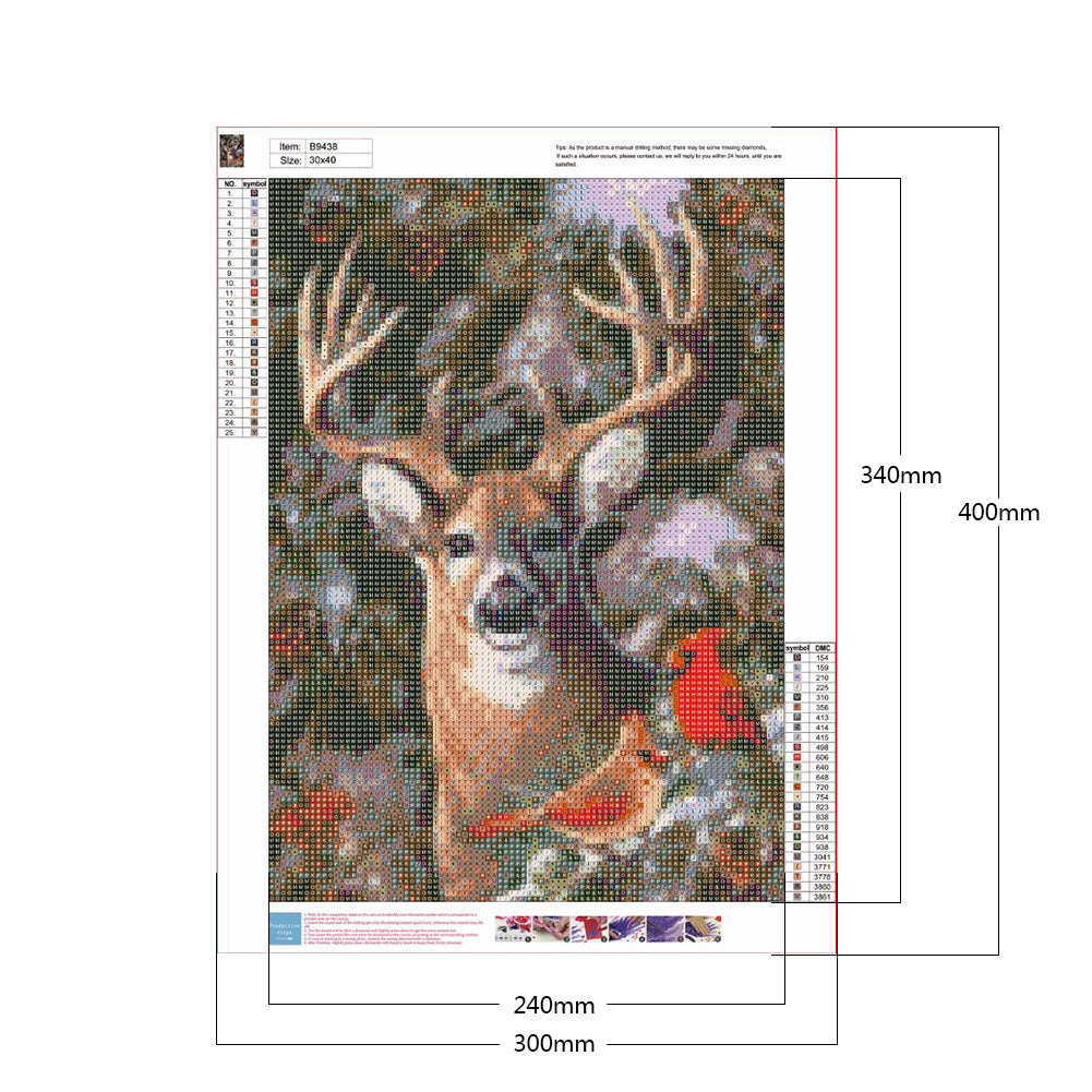 Deer 30*40CM(Canvas) Full Round Drill Diamond Painting