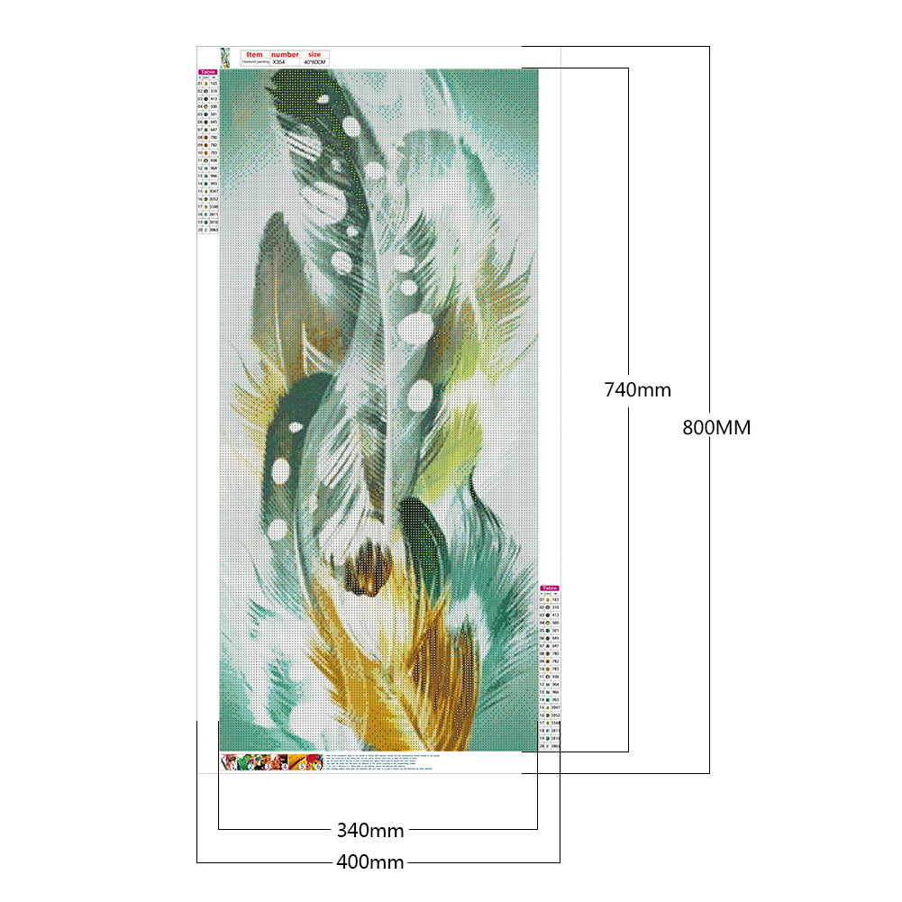 Feather 40*80CM(Canvas) Full Round Drill Diamond Painting