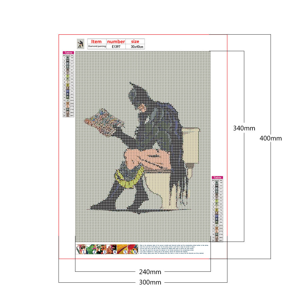Batman - Full Round Drill Diamond Painting 30*40CM
