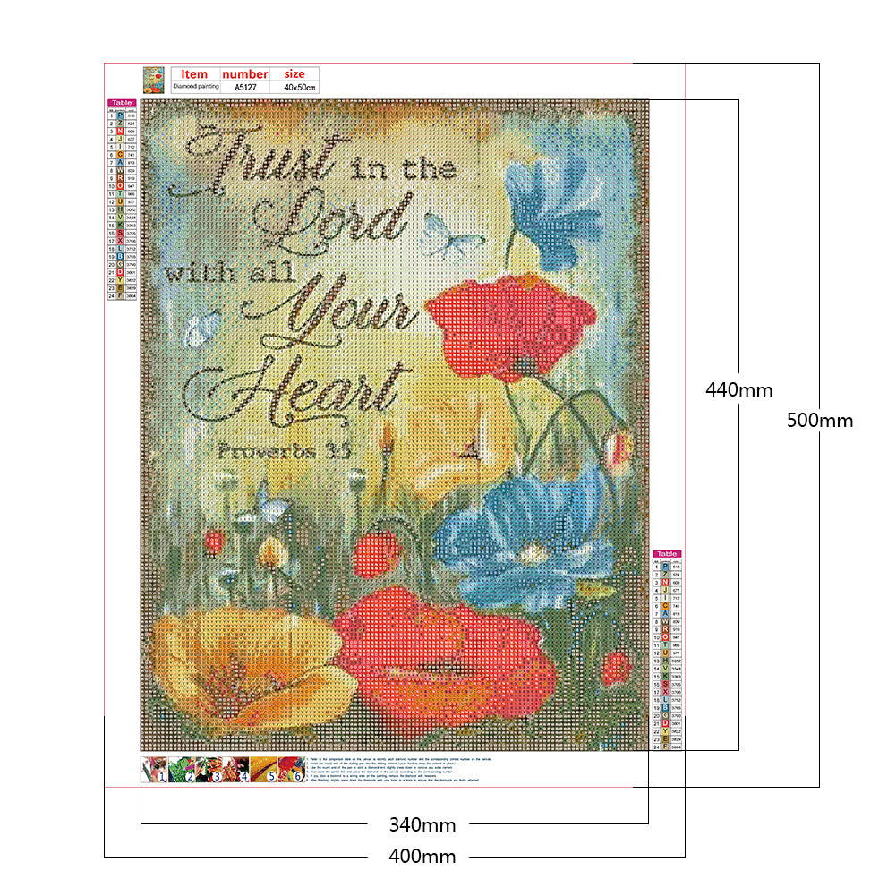 Flowers And Herbs In English - Full Round Drill Diamond Painting 40*50CM