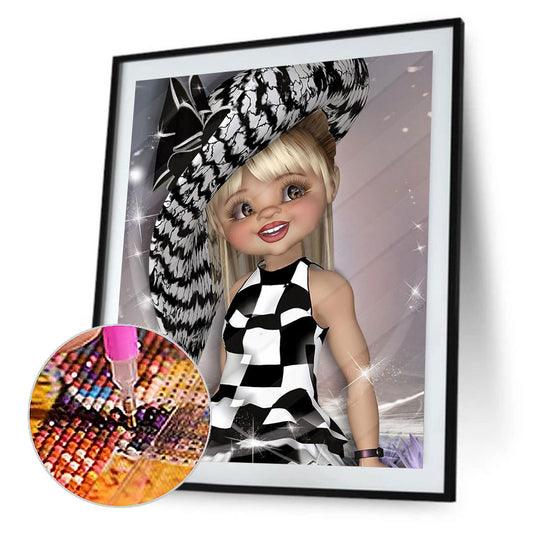 Big Eyed Girl - Full Round Drill Diamond Painting 40*50CM