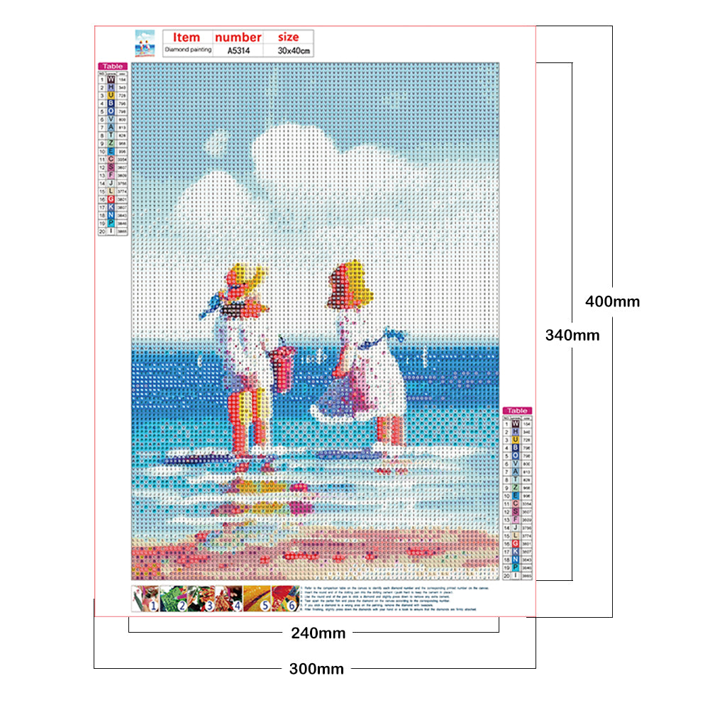 Leisure Time By The Sea - Full Round Drill Diamond Painting 30*40CM
