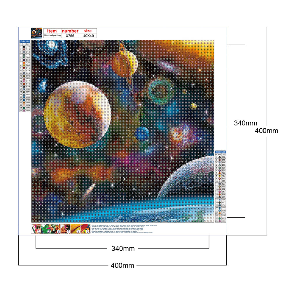 Planet - Full Round Drill Diamond Painting 40*40CM