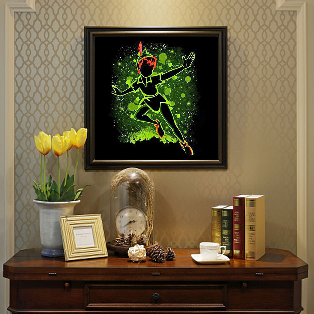 Disney Peter Pan Silhouette - Full Round Drill Diamond Painting 40*40CM