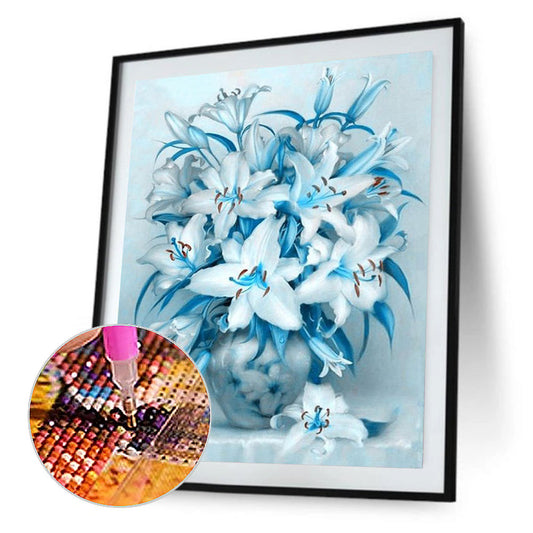 Blue Lily - Full Square Drill Diamond Painting 40*50CM