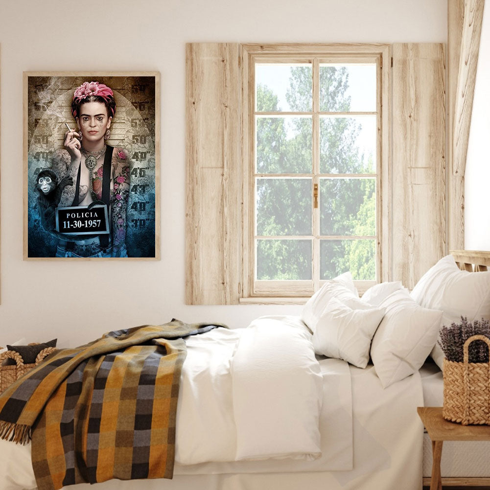 Wanted Frida Kahlo - Full Round Drill Diamond Painting 30*40CM