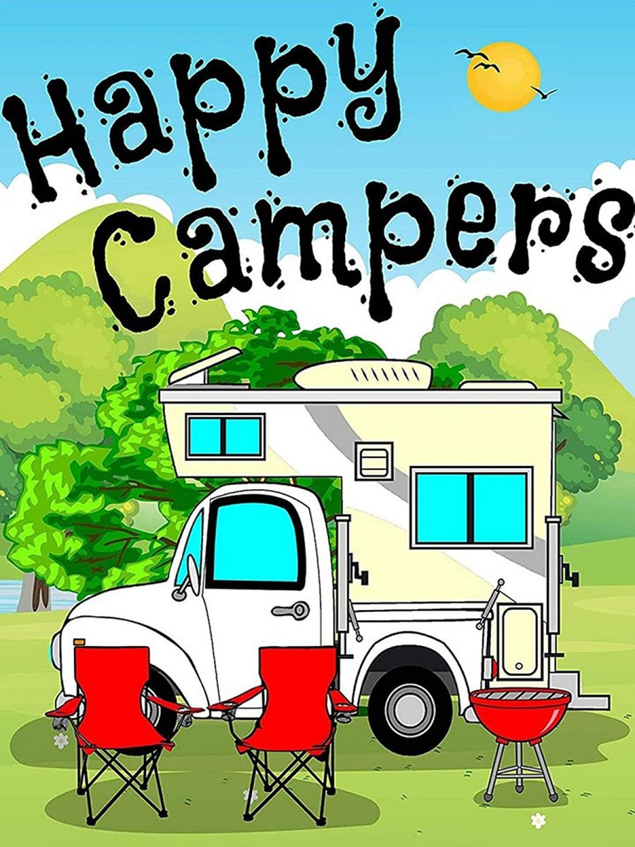 Happy Camping - Full Round Drill Diamond Painting 30*40CM