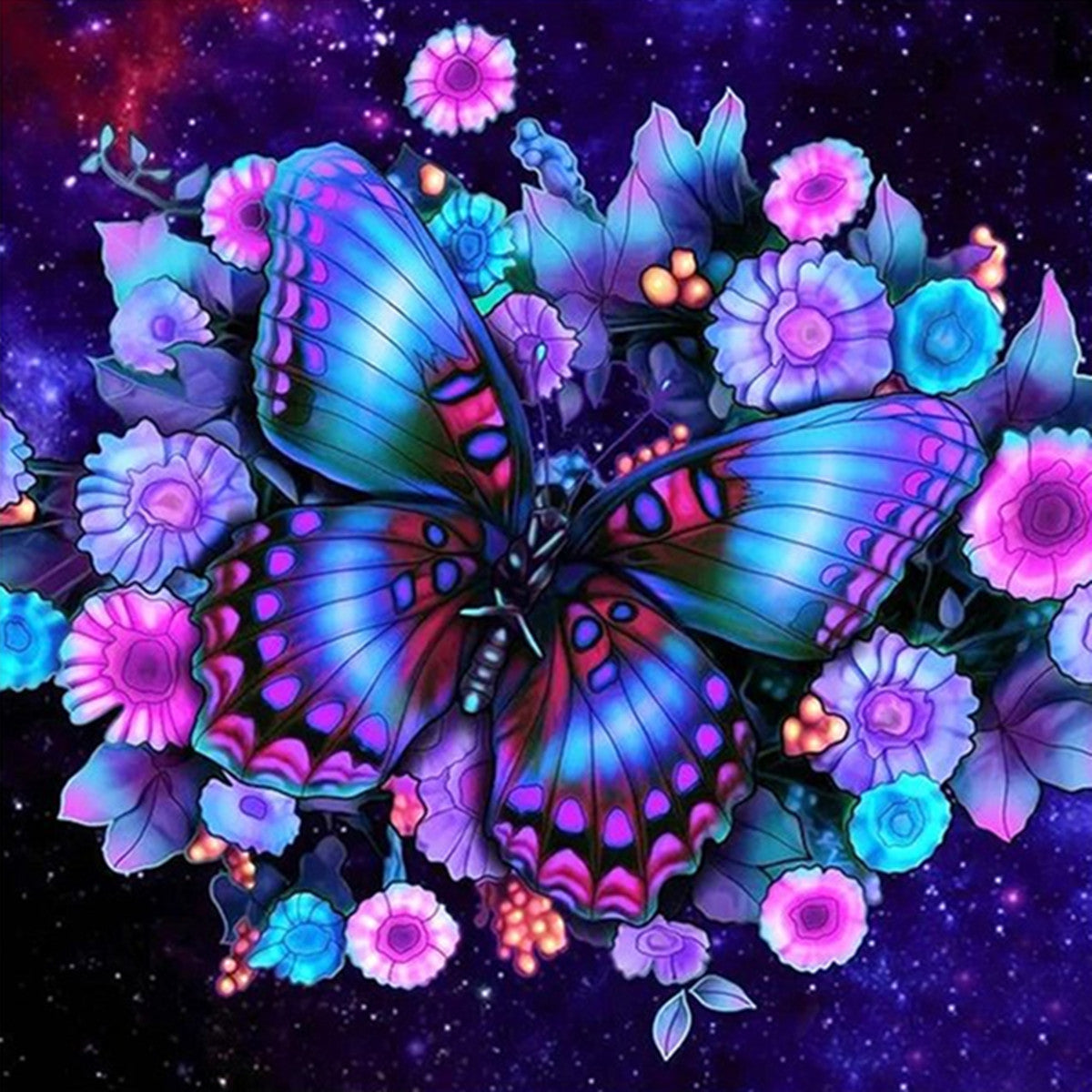 Purple Butterfly - Full Square Drill Diamond Painting 30*30CM