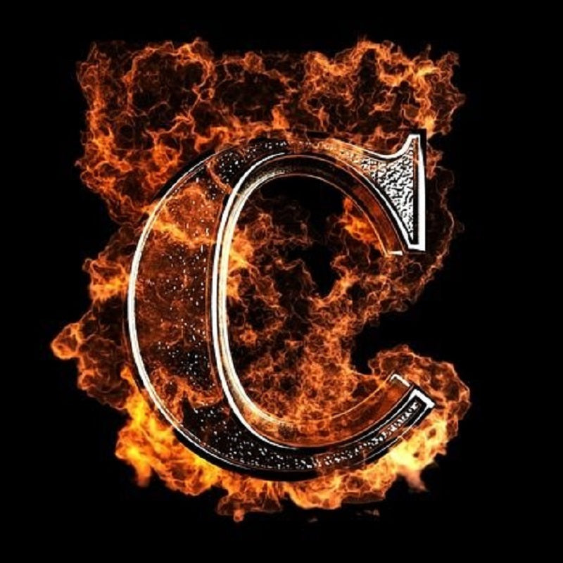 Flame Letter C - Full Round Drill Diamond Painting 30*30CM