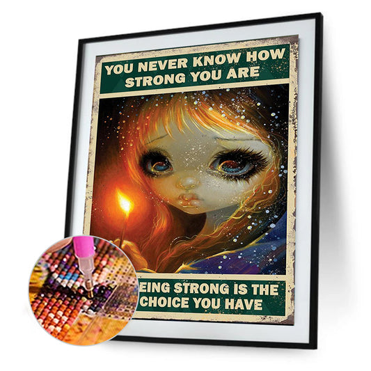 Big Eyes Doll English Poster Painting 40*50CM(Canvas) Full Round Drill Diamond Painting
