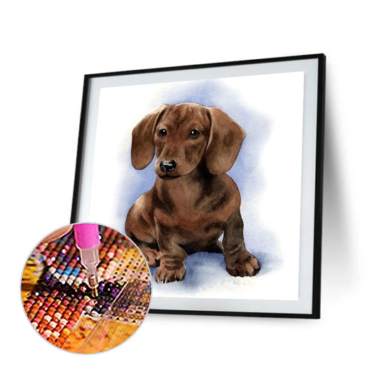 Dachshund Watercolor Painting - Full Round Drill Diamond Painting 50*50CM