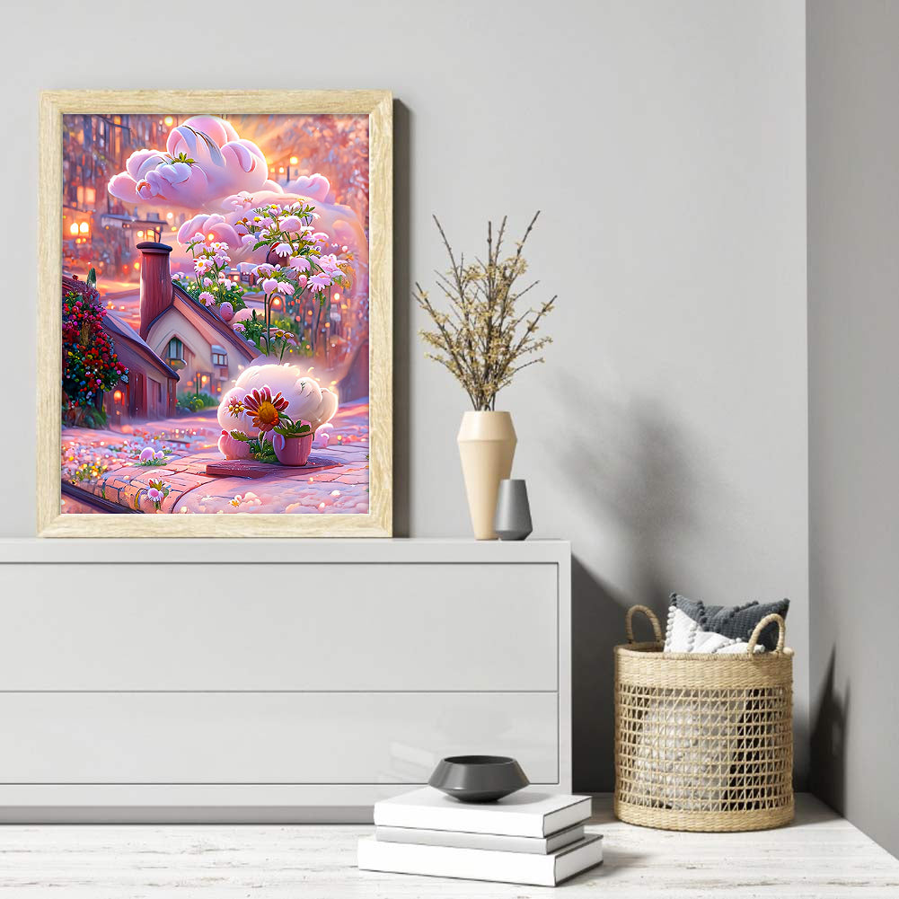 Dream Flower Manor - Full Round Drill Diamond Painting 30*40CM