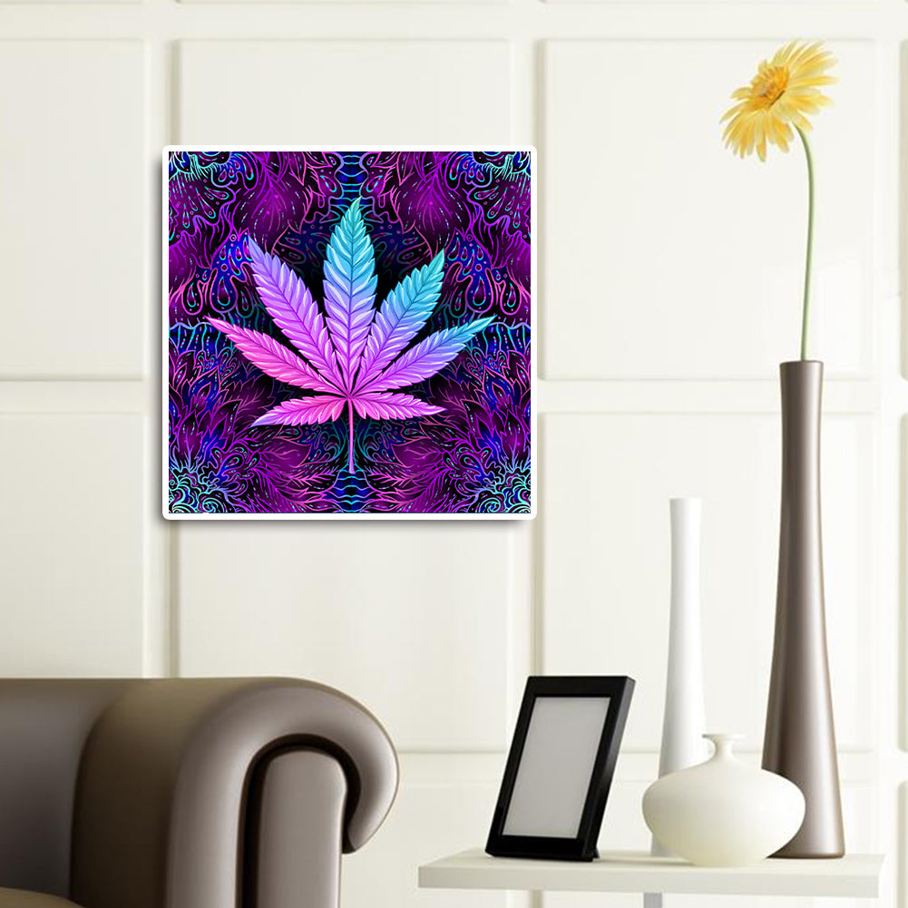 Purple Dark Clover - Full Square Drill Diamond Painting 40*40CM